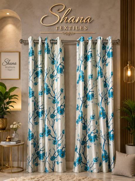Curtain 260 cm (9 ft) Door Polyester Semi Transparent Curtain (Pack Of 2)