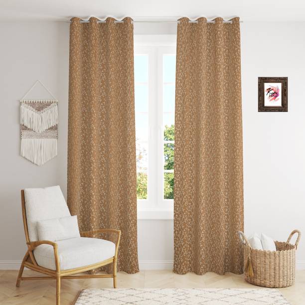 CARLTON LONDON 214 cm (7 ft) Polyester Blackout Door Curtain (Pack Of 2)