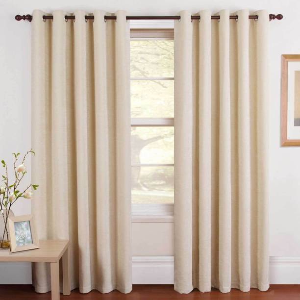 Panipat Textile Hub 213 cm (7 ft) Door Polyester Curtain (Pack Of 2)