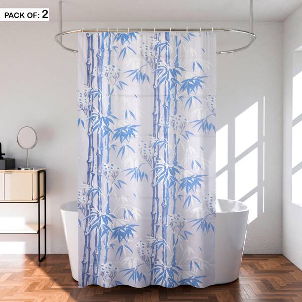 KUBER INDUSTRIES 214 cm (7 ft) PVC Semi Transparent Shower Curtain (Pack Of 2)