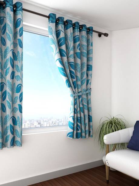Cortina 150 cm (5 ft) Window Polyester Semi Transparent Curtain (Pack Of 2)