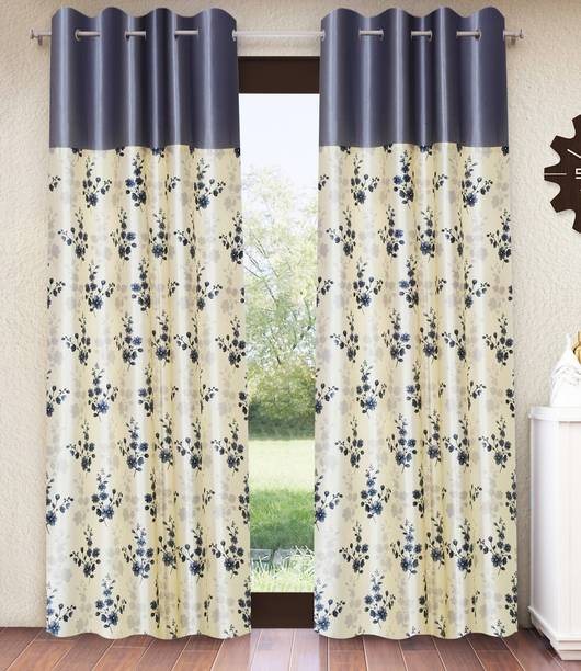 Home Sizzler 213 cm (7 ft) Polyester Semi Transparent Door Curtain (Pack Of 2)