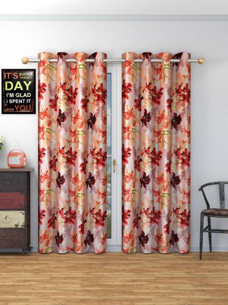 DTODEXPRESS 213.3 cm (7 ft) Polyester Semi Transparent Door Curtain (Pack Of 2)