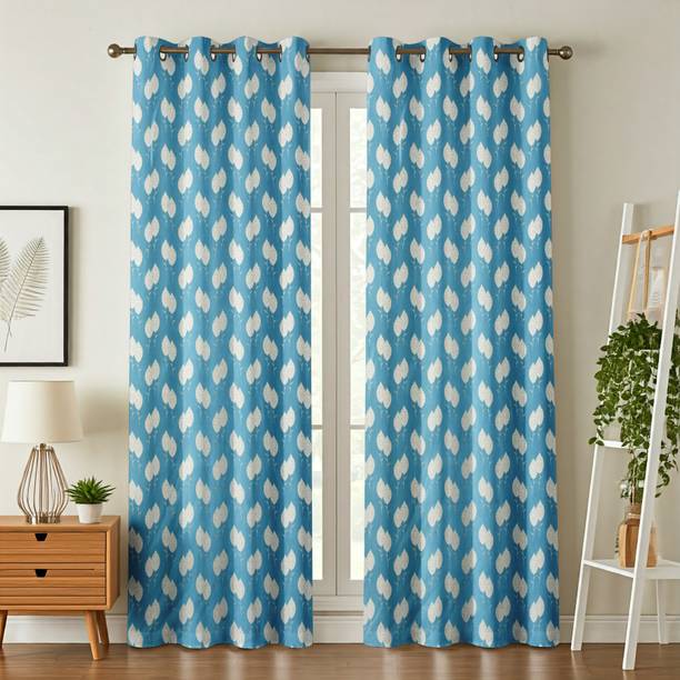 LUZDECOR 213.36 cm (7 ft) Door Polyester Room Darkening Curtain (Pack Of 2)