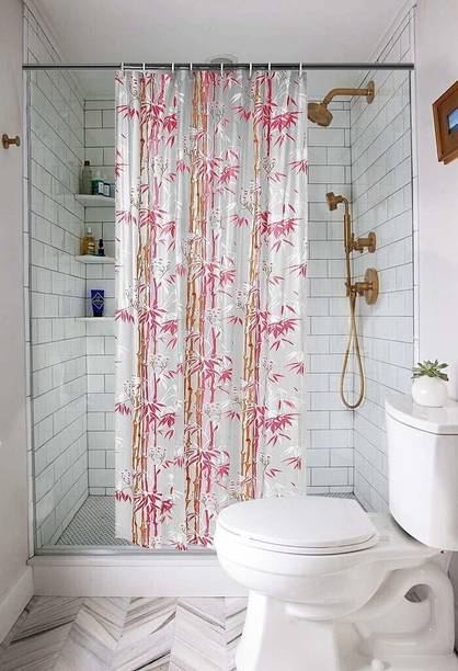 lavimo 210 cm (7 ft) PVC Semi Transparent Shower Curtain Single Curtain