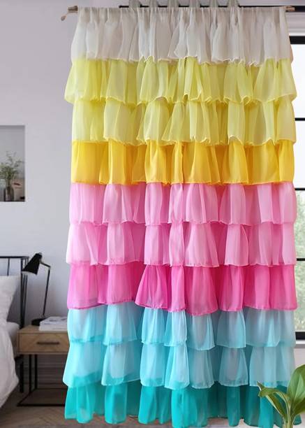 NYSARG 213 cm (7 ft) Polyester Semi Transparent Door Curtain Single Curtain