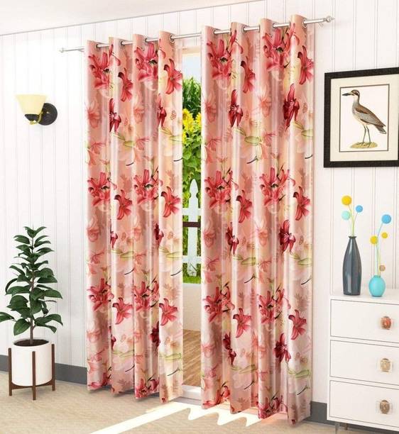 HOMEDESK 274 cm (9 ft) Long Door Polyester Room Darkening Curtain (Pack Of 2)