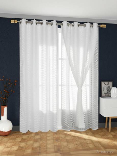 Home Stylish 213 cm (7 ft) Door Silk Blackout Curtain (Pack Of 2)