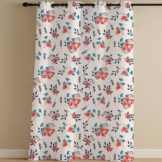 WEAVELINES 274 cm (9 ft) Long Door Cotton Room Darkening Curtain Single Curtain