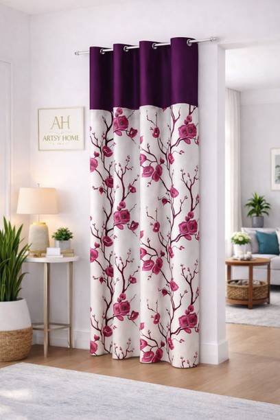 AH ARTSY 275 cm (9 ft) Long Door Polyester Room Darkening Curtain Single Curtain