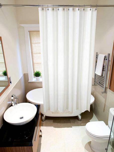 DRAPERI 200 cm (7 ft) Shower PVC Blackout Curtain Single Curtain