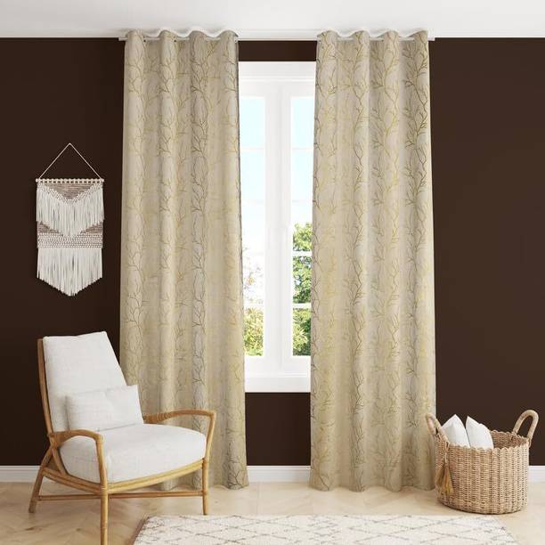 CurtainWala 243.84 cm (8 ft) Shower Velvet Room Darkening Curtain (Pack Of 2)