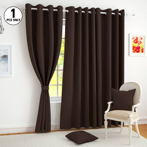 Story@home 275 cm (9 ft) Long Door Silk Blackout Curtain Single Curtain
