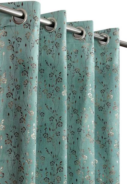 Khurana Textiles 213 cm (7 ft) Door Velvet Blackout Curtain Single Curtain