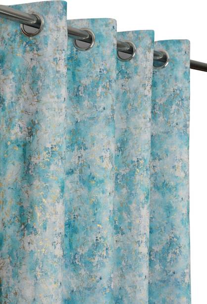 CARLTON LONDON 214 cm (7 ft) Door Velvet Room Darkening Curtain Single Curtain
