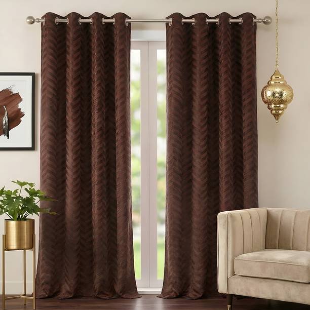 Story@home 215 cm (7 ft) Door Velvet Room Darkening Curtain (Pack Of 2)