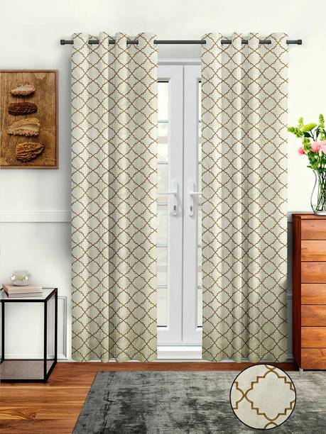 Cortina 270 cm (9 ft) Long Door Polyester Room Darkening Curtain (Pack Of 2)