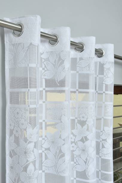 Flipkart SmartBuy 152 cm (5 ft) Net Semi Transparent Window Curtain (Pack Of 2)