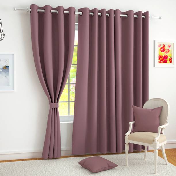 Story@home 215 cm (7 ft) Door Silk Blackout Curtain Single Curtain