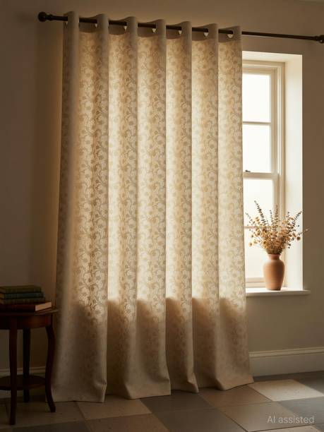 Panipat Textile Hub 213 cm (7 ft) Door Jacquard Room Darkening Curtain (Pack Of 2)