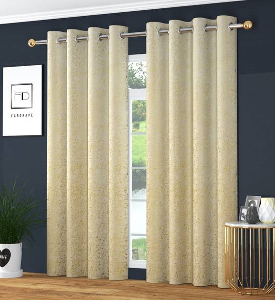FABDRAPE 274.32 cm (9 ft) Long Door Velvet Room Darkening Curtain (Pack Of 2)