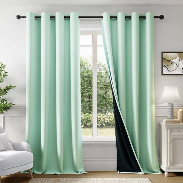 HOMEMONDE 213.36 cm (7 ft) Door Polyester Blackout Curtain (Pack Of 2)