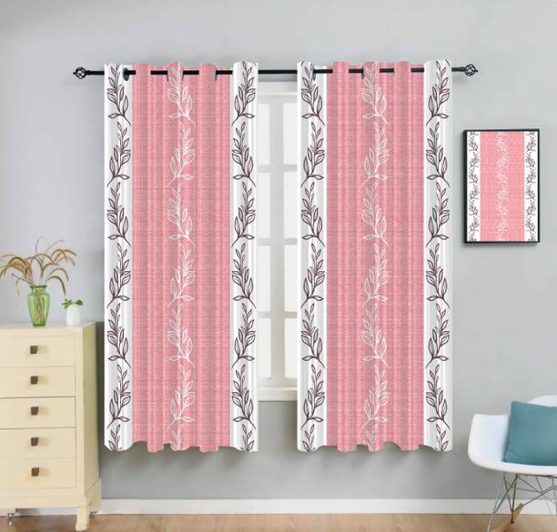 Newturn 155 cm (5 ft) Polyester Room Darkening Window Curtain (Pack Of 2)