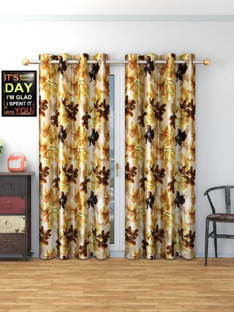 DTODEXPRESS 213.3 cm (7 ft) Polyester Semi Transparent Door Curtain (Pack Of 2)