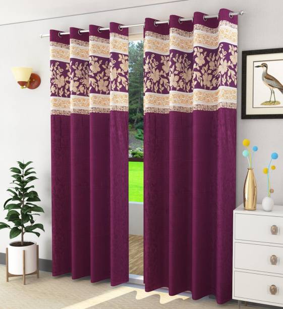 WI International 213 cm (7 ft) Polyester Room Darkening Door Curtain (Pack Of 2)