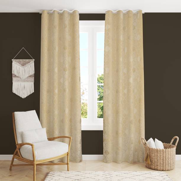 Panipat Textile Hub 214 cm (7 ft) Door Velvet Room Darkening Curtain (Pack Of 2)