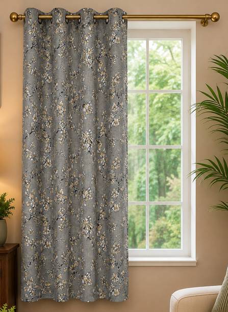 UNFOLD HAPPINESS 152 cm (5 ft) Window PVC Room Darkening Curtain Single Curtain