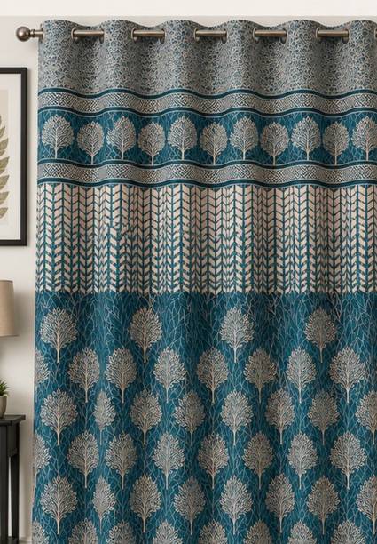 Dhari Home 210 cm (7 ft) Door Polyester Room Darkening Curtain Single Curtain