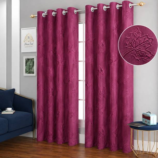moonligt 213 cm (7 ft) Door Polyester Room Darkening Curtain (Pack Of 2)