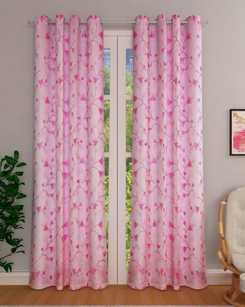 Freshfromloom 214 cm (7 ft) जैकर्ड, पॉलिएस्टर दरवाज़ा पर्दा (2 का पैक)