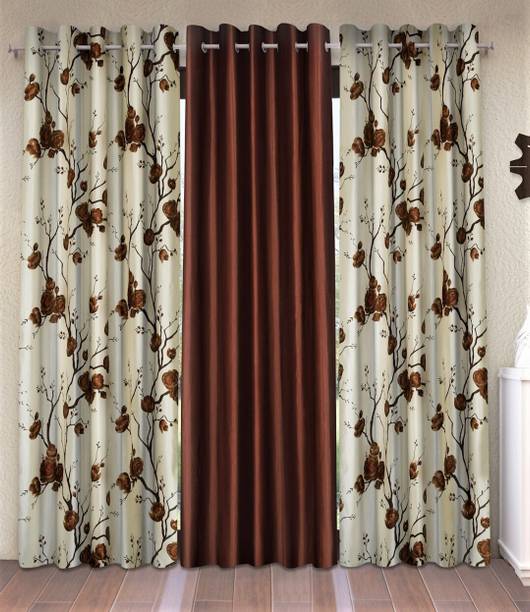 Fashion String 153 cm (5 ft) Polyester Semi Transparent Window Curtain (Pack Of 3)