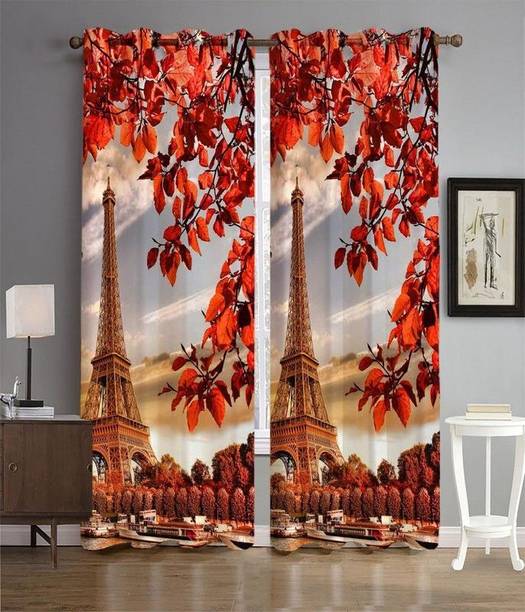 HOMEDESK 213.36 cm (7 ft) Door Polyester Room Darkening Curtain (Pack Of 2)
