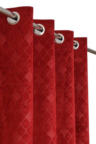 MSD Decor Hub 274 cm (9 ft) Velvet Blackout Long Door Curtain (Pack Of 2)