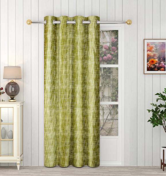 Panipat Textile Hub 213 cm (7 ft) Door Polyester Room Darkening Curtain Single Curtain