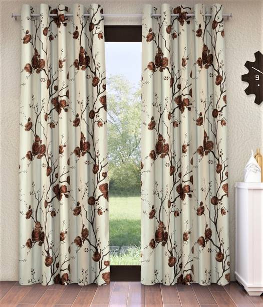 Fashion String 213 cm (7 ft) Door Polyester Semi Transparent Curtain (Pack Of 2)