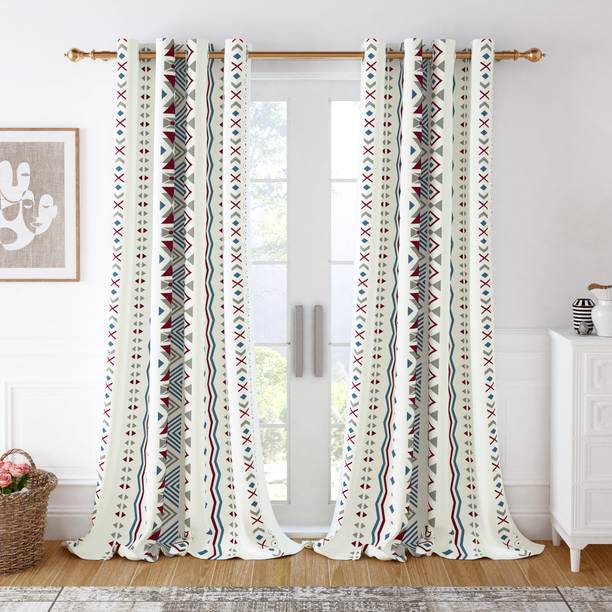 Story@home 215 cm (7 ft) Door Cotton Room Darkening Curtain (Pack Of 2)
