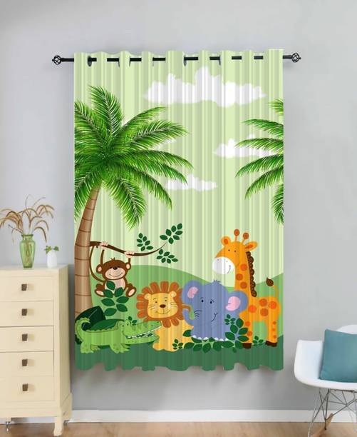 Newturn 155 cm (5 ft) Polyester Room Darkening Window Curtain Single Curtain