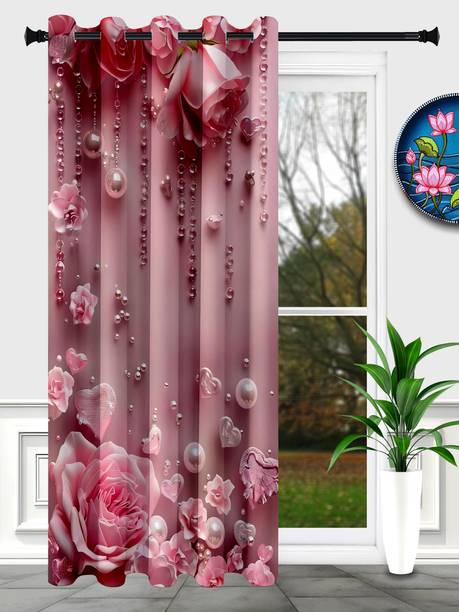 DREAMORA FASHION 213 cm (7 ft) Door Polyester Room Darkening Curtain Single Curtain