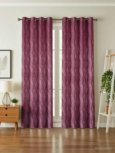 Kraftiq Homes 152 cm (5 ft) Window Polyester Room Darkening Curtain (Pack Of 2)