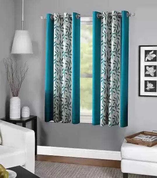 Reejon 153 cm (5 ft) Polyester Semi Transparent Window Curtain (Pack Of 2)