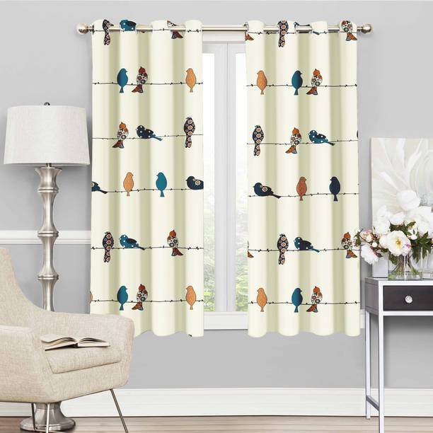 Story@home 152 cm (5 ft) Window Cotton Room Darkening Curtain (Pack Of 2)