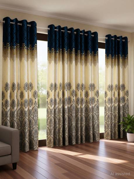 Home Sizzler 213 cm (7 ft) Door Polyester Semi Transparent Curtain (Pack Of 4)