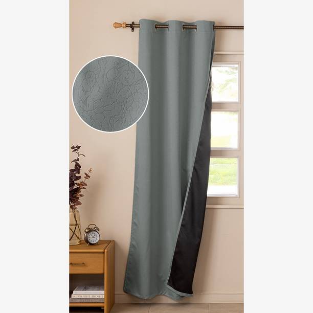 HOMEMONDE 243.84 cm (8 ft) Shower Polyester Blackout Curtain Single Curtain