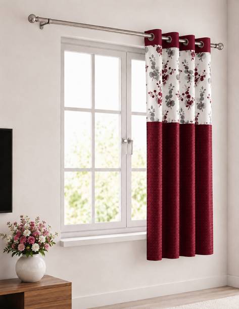 FASHION HIVE 153 cm (5 ft) Window Polyester Room Darkening Curtain Single Curtain
