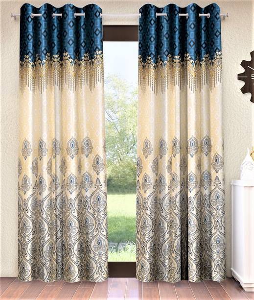 Home Sizzler 213 cm (7 ft) Polyester Semi Transparent Door Curtain (Pack Of 2)