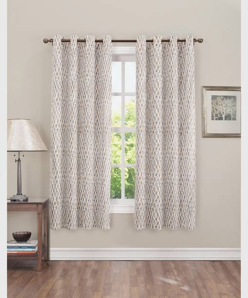 CARLTON LONDON 152 cm (5 ft) Window Polyester Room Darkening Curtain (Pack Of 2)
